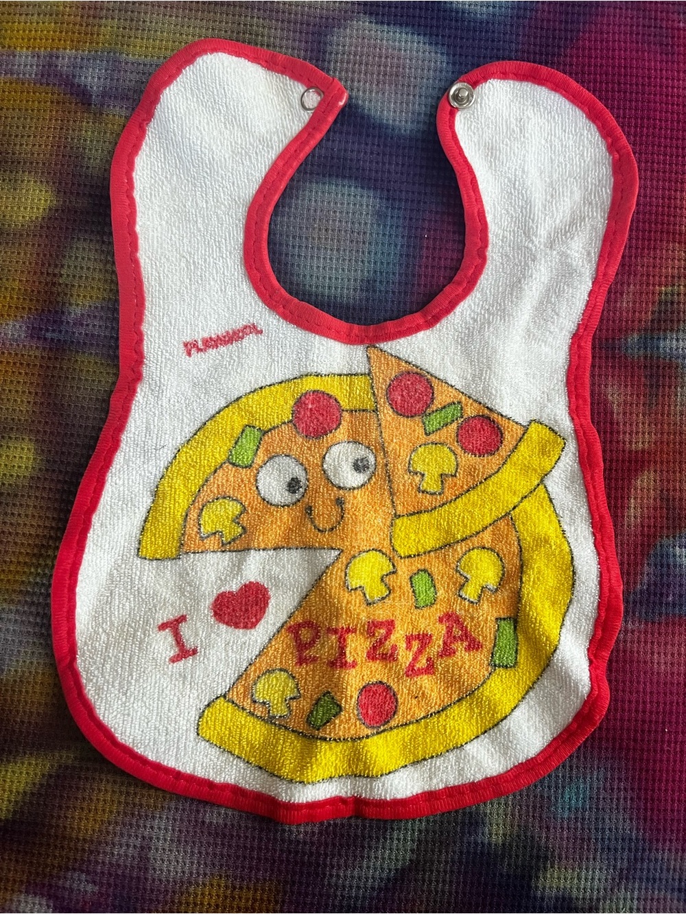🍕VTG 90’s I ❤️ PIZZA Playskool Baby Bib